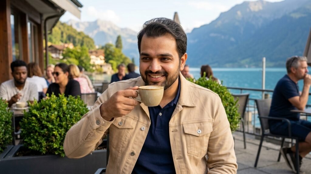 Man drinking coffee AI Prompt 2 Man drinking coffee AI Prompt 2
