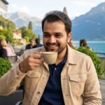 Man drinking coffee AI Prompt