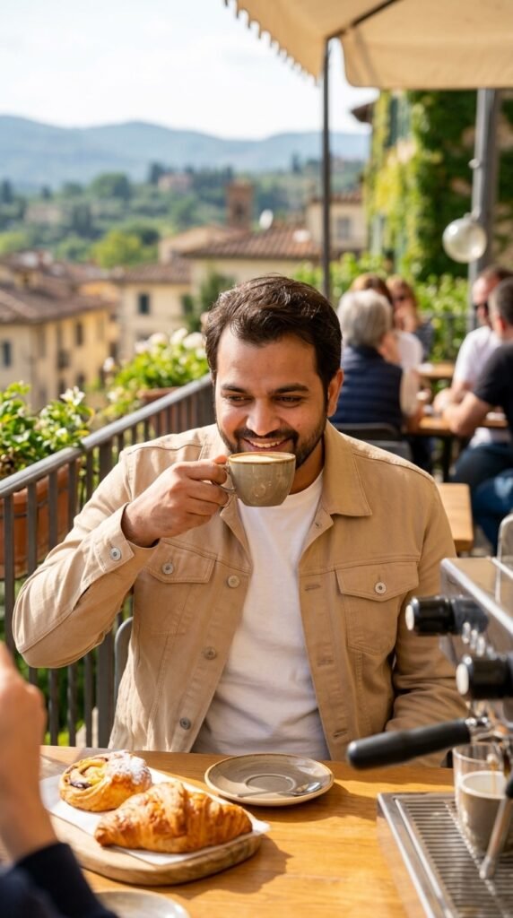 Man drinking coffee AI Prompt 5 Man drinking coffee AI Prompt 3
